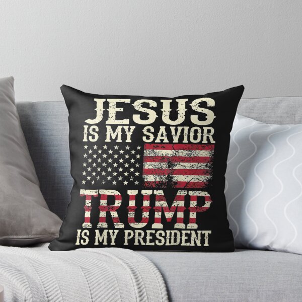 Item preview, American Flag Tee Jesus Is My Savior Trump Is My President T-Shirt designed and sold by Knight-Saverin.