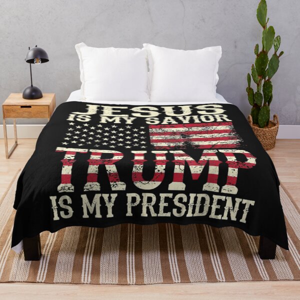 Item preview, American Flag Tee Jesus Is My Savior Trump Is My President T-Shirt designed and sold by Knight-Saverin.