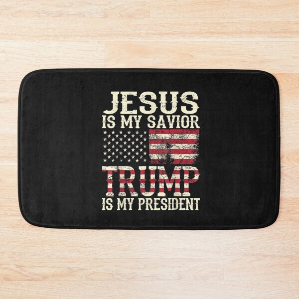 Item preview, American Flag Tee Jesus Is My Savior Trump Is My President T-Shirt designed and sold by Knight-Saverin.
