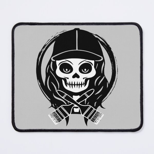 Item preview, Female Painter Skull and Paint Brushes Crossed Tools Black Logo designed and sold by Nuletto.