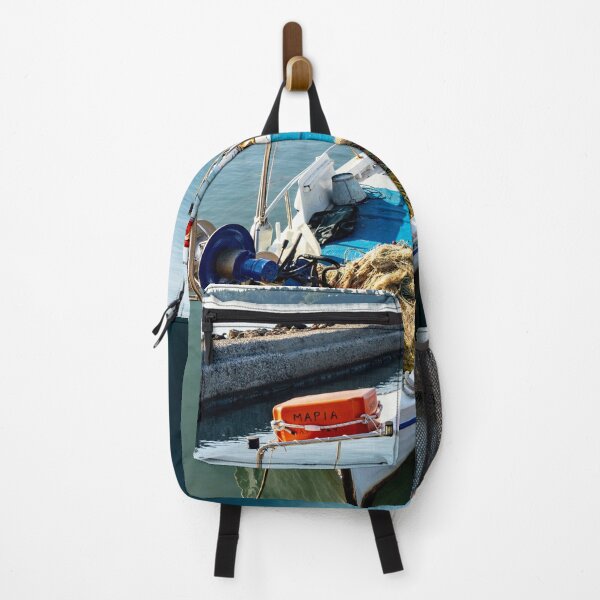 Artikelvorschau, Griechisches Fischerboot Ipsos Korfu Insel Griechenland Kunstdruck entworfen und verkauft von nickbrayimages.
