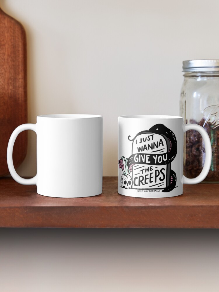 Thumbnail 2 of 6, Coffee Mug, I Just Wanna Give You The Creeps designed and sold by Awfully Adorable.