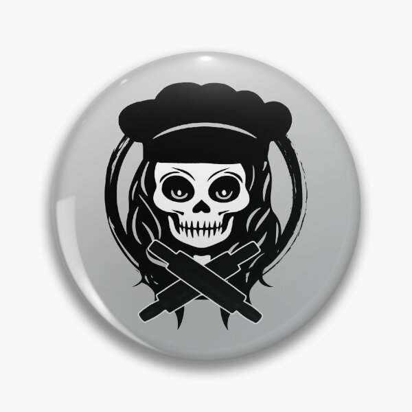 Item preview, Female Baker Skull and Rolling Pins Crossed Tools Black Logo designed and sold by Nuletto.