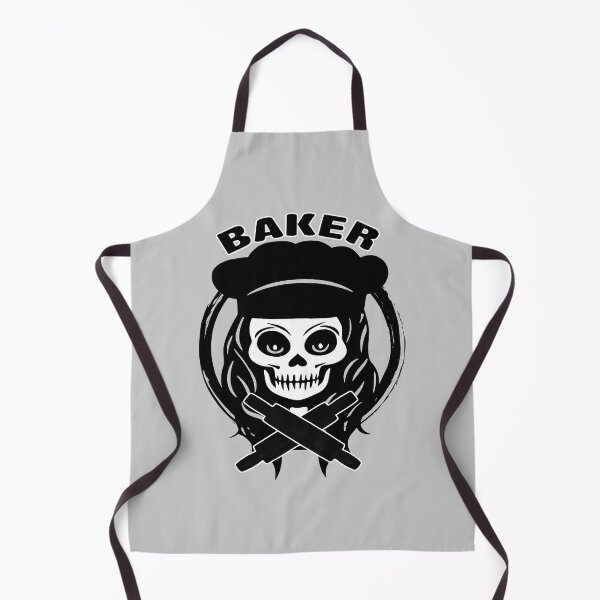 Item preview, Female Baker Skull and Rolling Pins Crossed Tools Black Logo designed and sold by Nuletto.