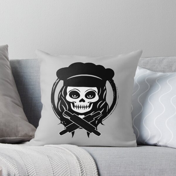 Item preview, Female Baker Skull and Rolling Pins Crossed Tools Black Logo designed and sold by Nuletto.