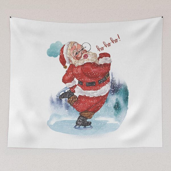 Item preview, Retro, vintage Santa Claus in glasses. Santa on skates. Winter atmosphere. Glamorous Santa. designed and sold by Vantrip.