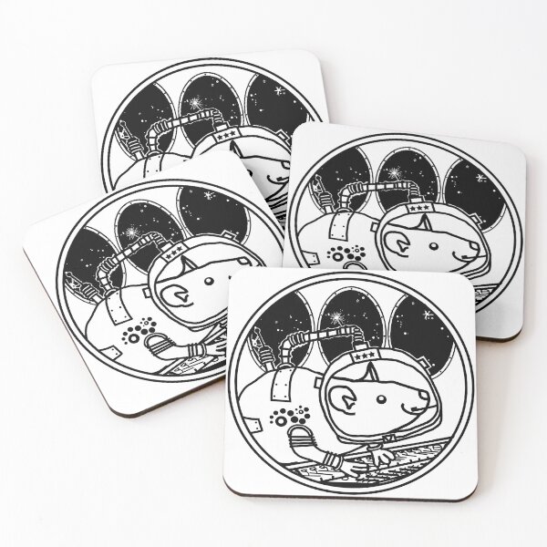 Item preview, Space Rat in Spaceship Black and White designed and sold by ellenhenry.