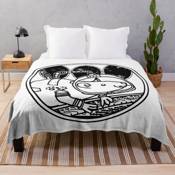 Item preview, Space Rat in Spaceship Black and White designed and sold by ellenhenry.