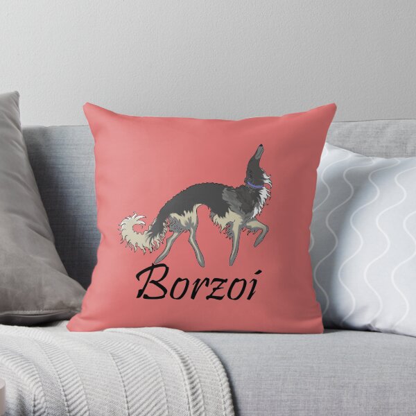 Chinchilla Borzoi Throw Pillow
