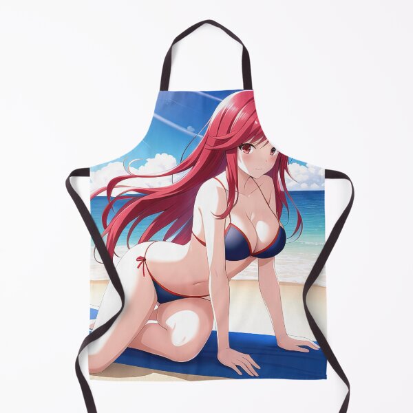 Item preview, Anime red hair girl posing on the beach designed and sold by 100PercentOtaku.