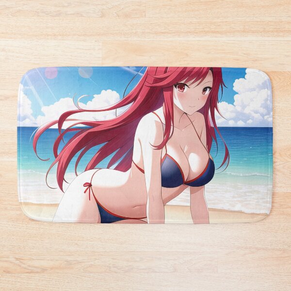 Item preview, Anime red hair girl posing on the beach designed and sold by 100PercentOtaku.