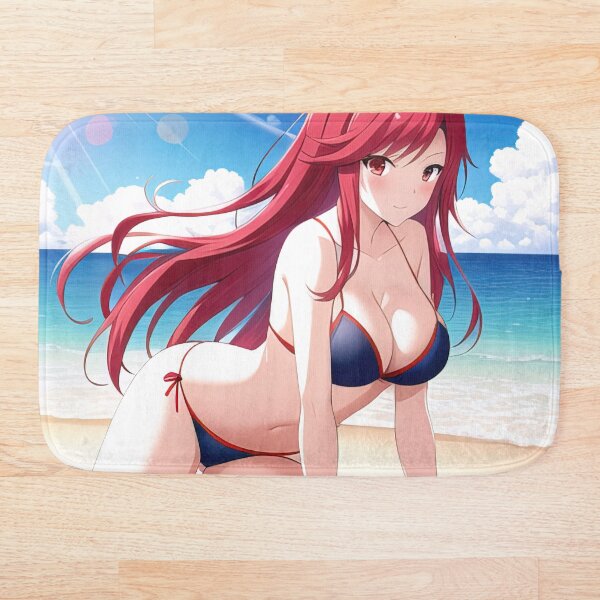 Item preview, Anime red hair girl posing on the beach designed and sold by 100PercentOtaku.