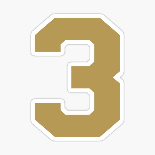 "Number 3, Gold one, Sports number 3" Sticker for Sale by TheCultStuff