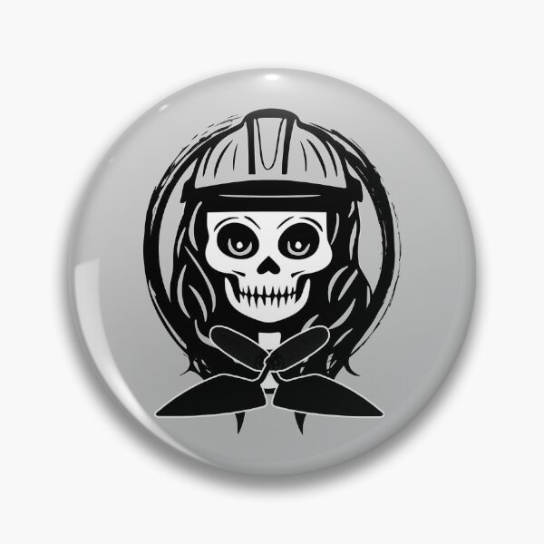 Item preview,  Female Bricklayer Skull and Trowel Crossed Tools Black Logo designed and sold by Nuletto.