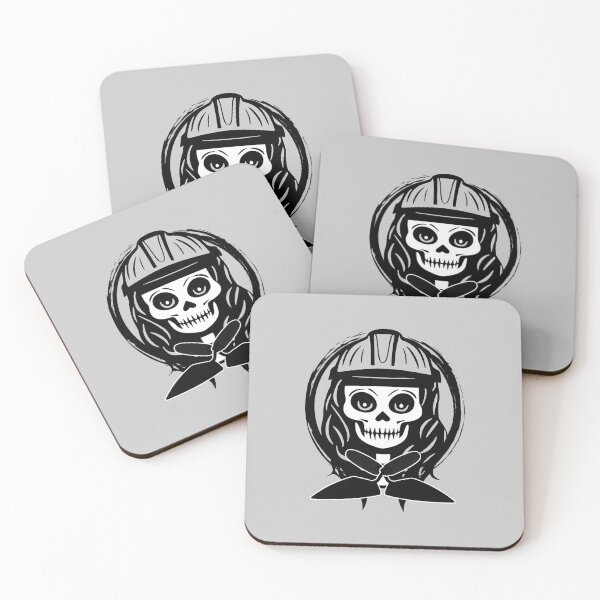 Item preview,  Female Bricklayer Skull and Trowel Crossed Tools Black Logo designed and sold by Nuletto.
