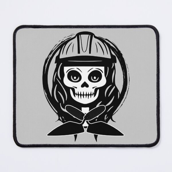 Item preview, Female Bricklayer Skull and Trowel Crossed Tools Black Logo designed and sold by Nuletto.