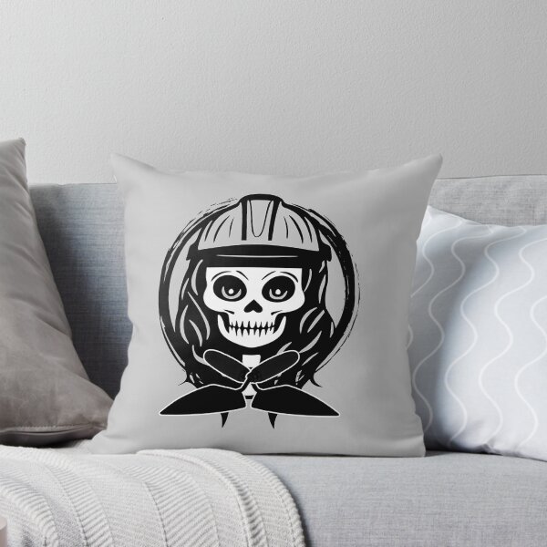 Item preview,  Female Bricklayer Skull and Trowel Crossed Tools Black Logo designed and sold by Nuletto.