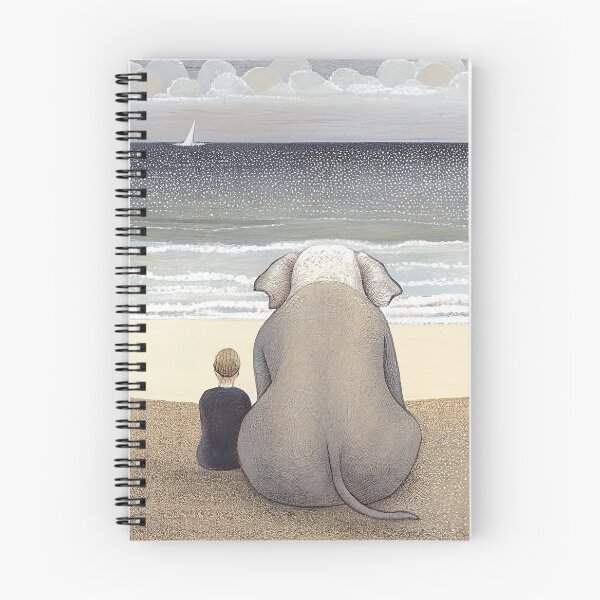 Item preview, girl and elephant sitting on the beach designed and sold by Mike Kiev art.