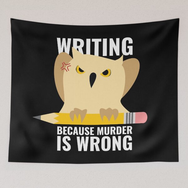 Item preview, Writing Because Murder Is Wrong Angry Owl and Pencil designed and sold by Suzanne Uchytil.
