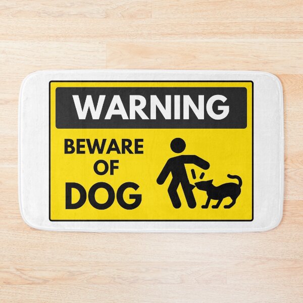 Item preview, BEWARE OF DOG Warning Sign Yellow Colour Caution Industrial Design designed and sold by ZenDesigner.