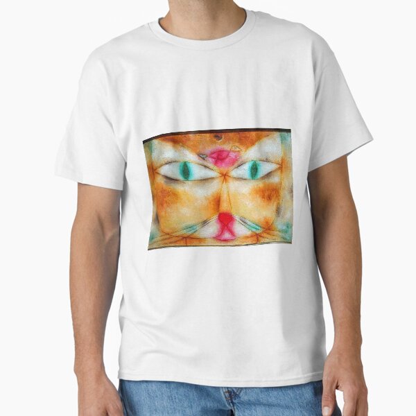 Bauhaus Paul Klee cat and bird,vintage museum exhibition ,paul klee paintings, Classic T-Shirt