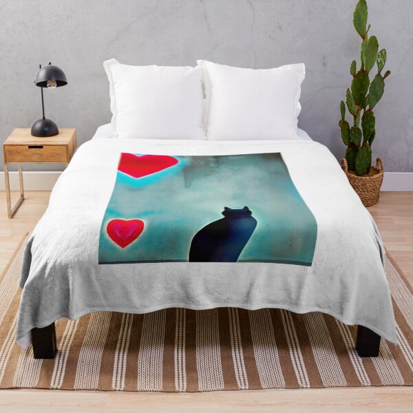 Item preview, Blue sky, red heart and black kitty designed and sold by Ioncure Design Studio 1.