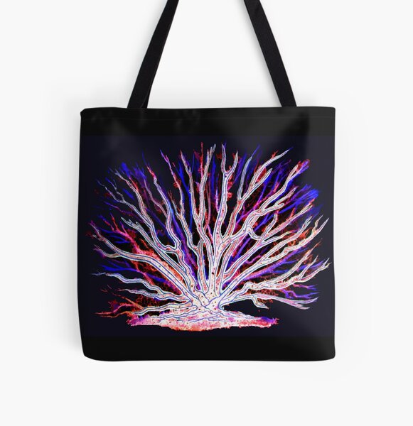 Neon Sea Coral All Over Print Tote Bag