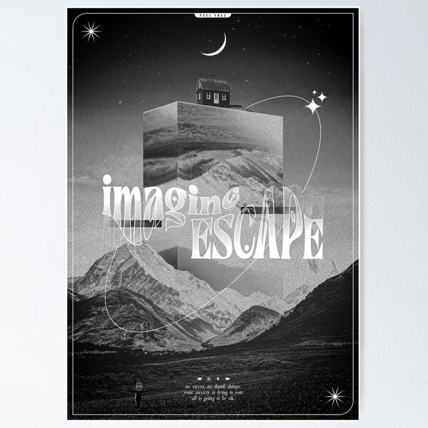 Aperçu de l'œuvre Imagine escape - Landscape Poster Design art créée et vendue par URBAN LEADS.