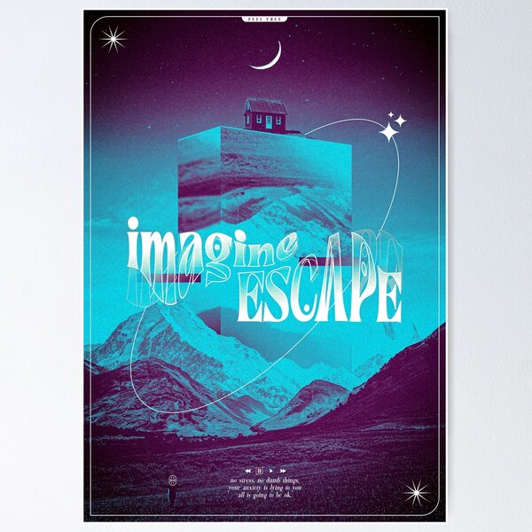 Aperçu de l'œuvre Imagine escape - Landscape Poster Design art créée et vendue par URBAN LEADS.