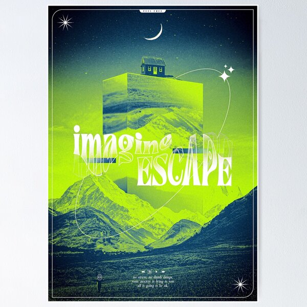 Aperçu de l'œuvre Imagine escape - Landscape Poster Design art créée et vendue par URBAN LEADS.