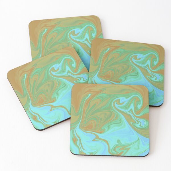 Item preview, Orange Yellow Turquoise Green Liquid Art. Liquid Marble. Abstract Design. designed and sold by Jason123za.