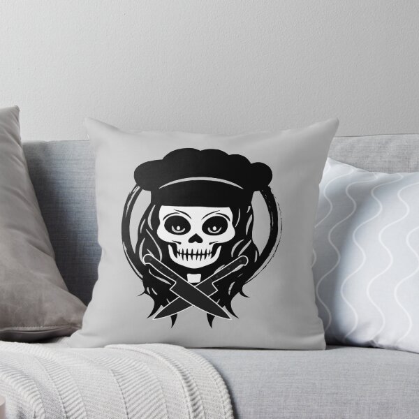 Item preview, Female Chef Skull and Knives Crossed Tools Black Logo designed and sold by Nuletto.
