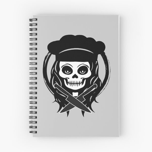 Item preview, Female Chef Skull and Knives Crossed Tools Black Logo designed and sold by Nuletto.