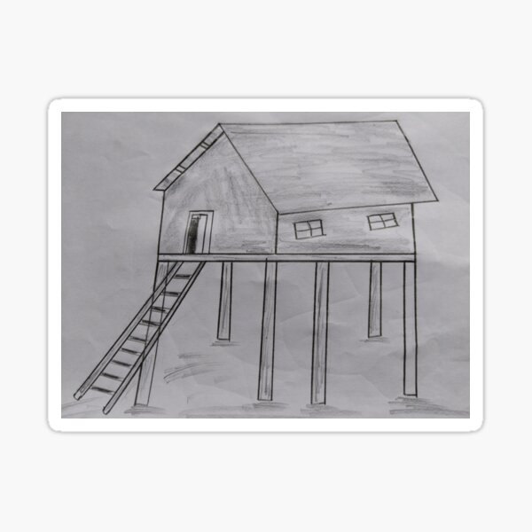 Stilt House Drawing step by step for beginners || Stilt House🏠 | How to Draw  Stilt House easy - YouTube