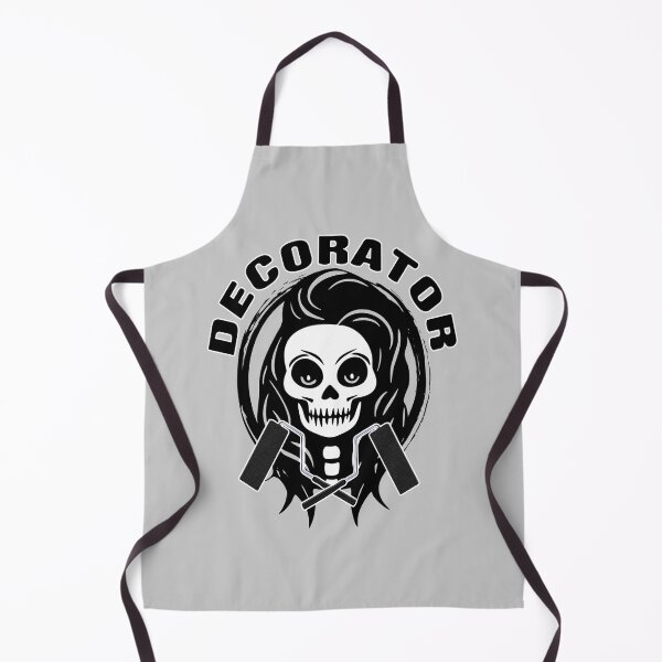 Item preview, Female Decorator Skull and Paint Roller Crossed Tools Black Logo designed and sold by Nuletto.