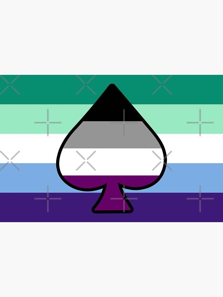 Asexual And Mlm Pride Flag With Ace Of Spades Sticker For Sale By Lunyssa Redbubble