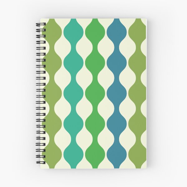 Item preview, Minimalist Mid Century Modern Ogee ovals pattern in  green, blue and teal  designed and sold by Yasminepatterns .