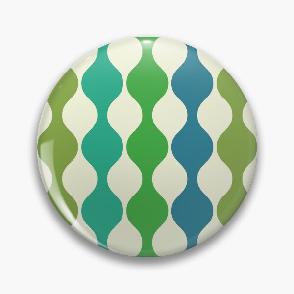 Item preview, Minimalist Mid Century Modern Ogee ovals pattern in  green, blue and teal  designed and sold by Yasminepatterns .