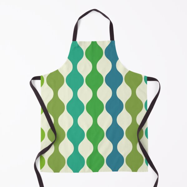 Item preview, Minimalist Mid Century Modern Ogee ovals pattern in  green, blue and teal  designed and sold by Yasminepatterns .