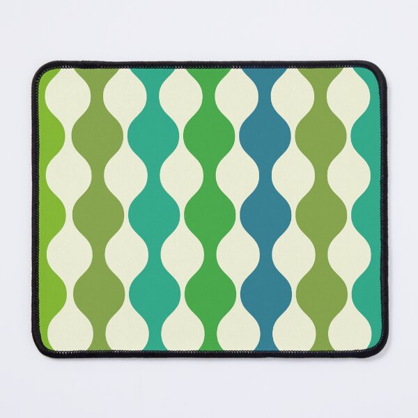 Item preview, Minimalist Mid Century Modern Ogee ovals pattern in  green, blue and teal  designed and sold by Yasminepatterns .