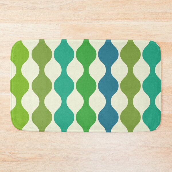 Item preview, Minimalist Mid Century Modern Ogee ovals pattern in  green, blue and teal  designed and sold by Yasminepatterns .