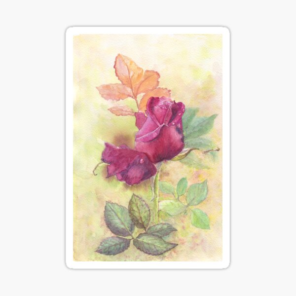 Last autumn rose Sticker