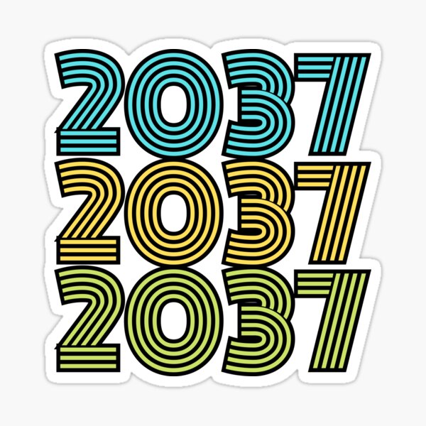  Number 2037 Oval Sticker