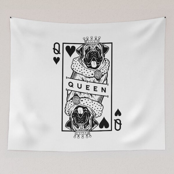 Item preview, Bullmastiff Queen Of Hearts Funny Dog Lover Card Pop Art designed and sold by GrandeDuc.