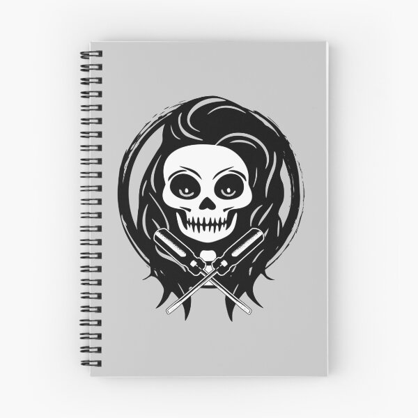 Item preview, Female Electrician Skull and Screwdriver Crossed Tools Black Logo designed and sold by Nuletto.