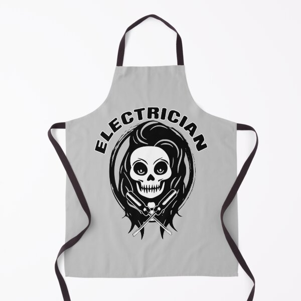 Item preview, Female Electrician Skull and Screwdriver Crossed Tools Black Logo designed and sold by Nuletto.
