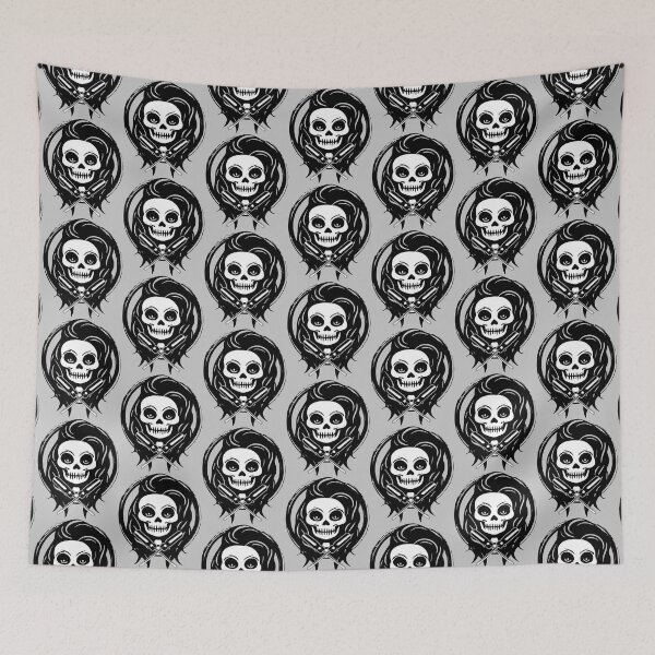 Item preview, Female Electrician Skull and Screwdriver Crossed Tools Black Logo designed and sold by Nuletto.