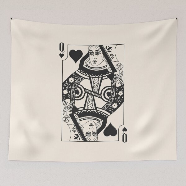 Item preview, Black Queen of Hearts – Vintage Playing Card designed and sold by GraphicBicycle.