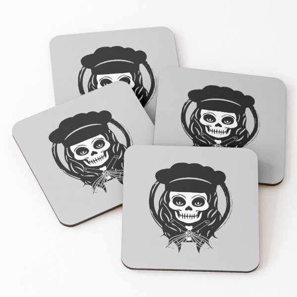 Item preview, Female Cook Skull and Whisk Crossed Tools Black Logo designed and sold by Nuletto.