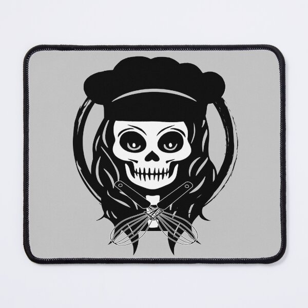 Item preview, Female Cook Skull and Whisk Crossed Tools Black Logo designed and sold by Nuletto.